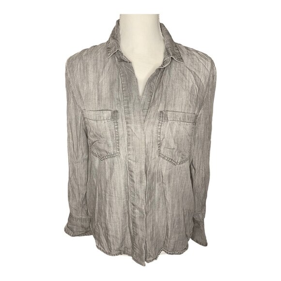 Bella Dahl split back tail shirt in gray size M ✨ - Picture 1 of 5